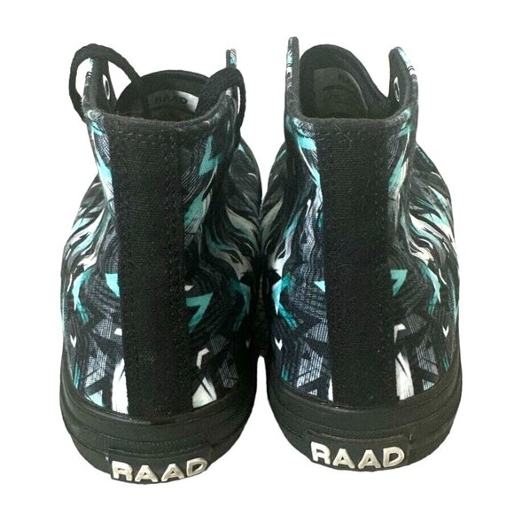 RAAD Aqua Pattern High Top Sneakers Graffiti Retro 6.5M 8W Athletic Shoe Skater - Picture 5 of 11